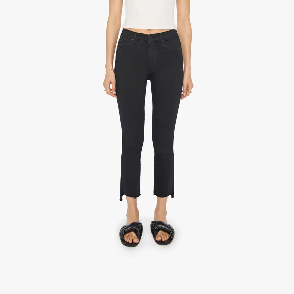 Mother the insider crop step fray in not guilty (black) size 23